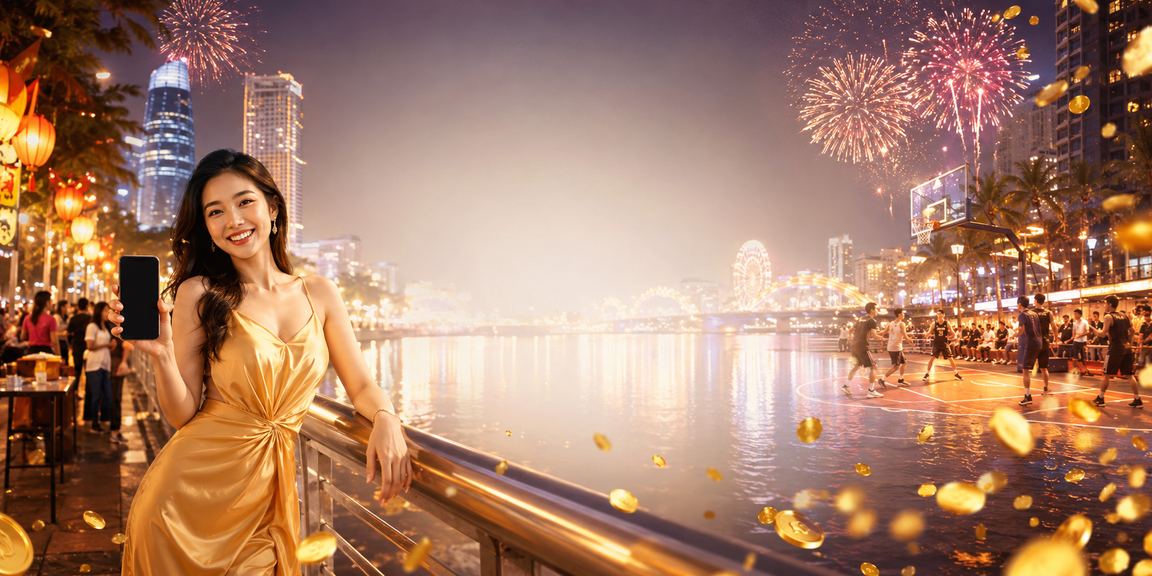 Cổ động viên bóng rổ tại chợ đêm Đà Nẵng theo dõi trận đấu