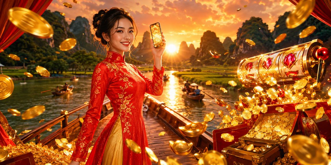 Người dùng Ninh Bình trải nghiệm slot game với trang phục áo dài truyền thống Việt Nam